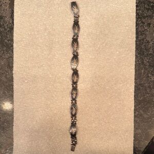 vintage Siam sterling silver niello panel link bracelet